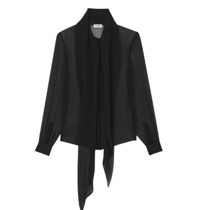 SAINT LAURENT BLOUSE IN SILK MUSLIN CREPE