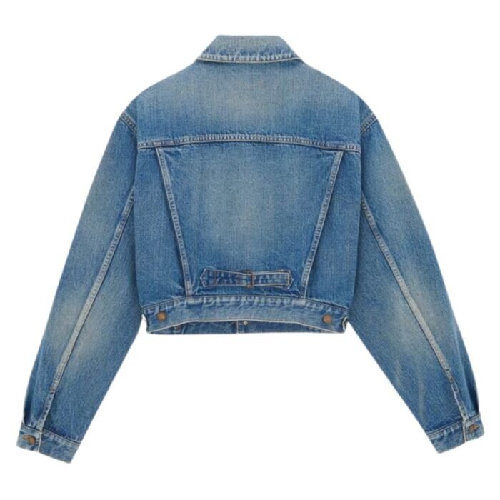 SAINT LAURENT 80S JACKET IN VINTAGE BLUE DENIM