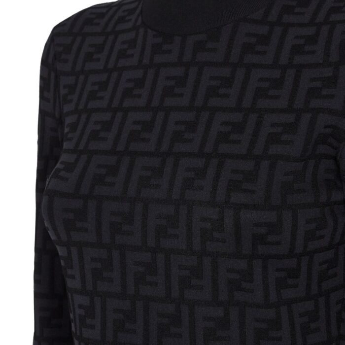FENDI BLACK FF VISCOSE SWEATER