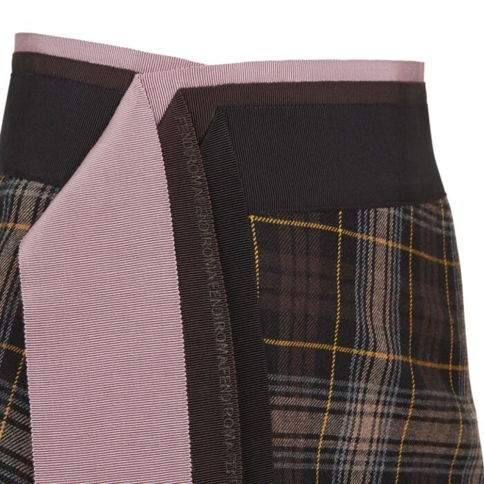 FENDI BROWN FENDI TARTAN SKIRT