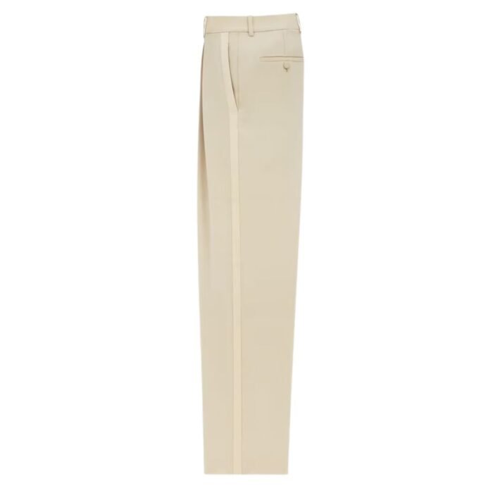 SAINT LAURENT HIGH WAISTED PANTS IN LIGHT WOOL