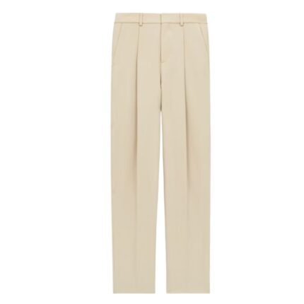 SAINT LAURENT HIGH-WAISTED PANTS IN LIGHT WOOL