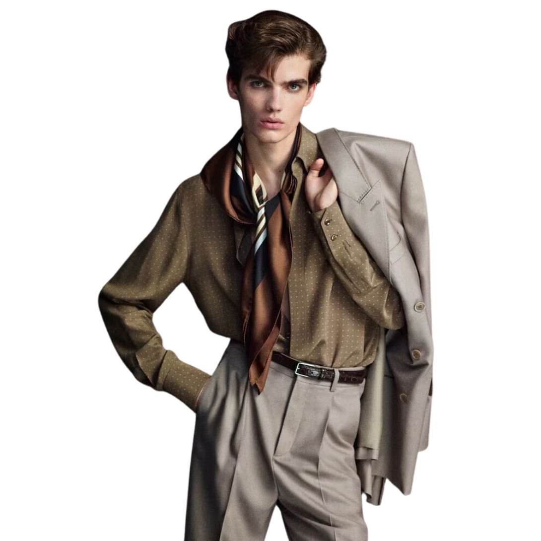 3 SAINT LAURENT SHIRT IN DOTTED SILK CREPE DE CHINE