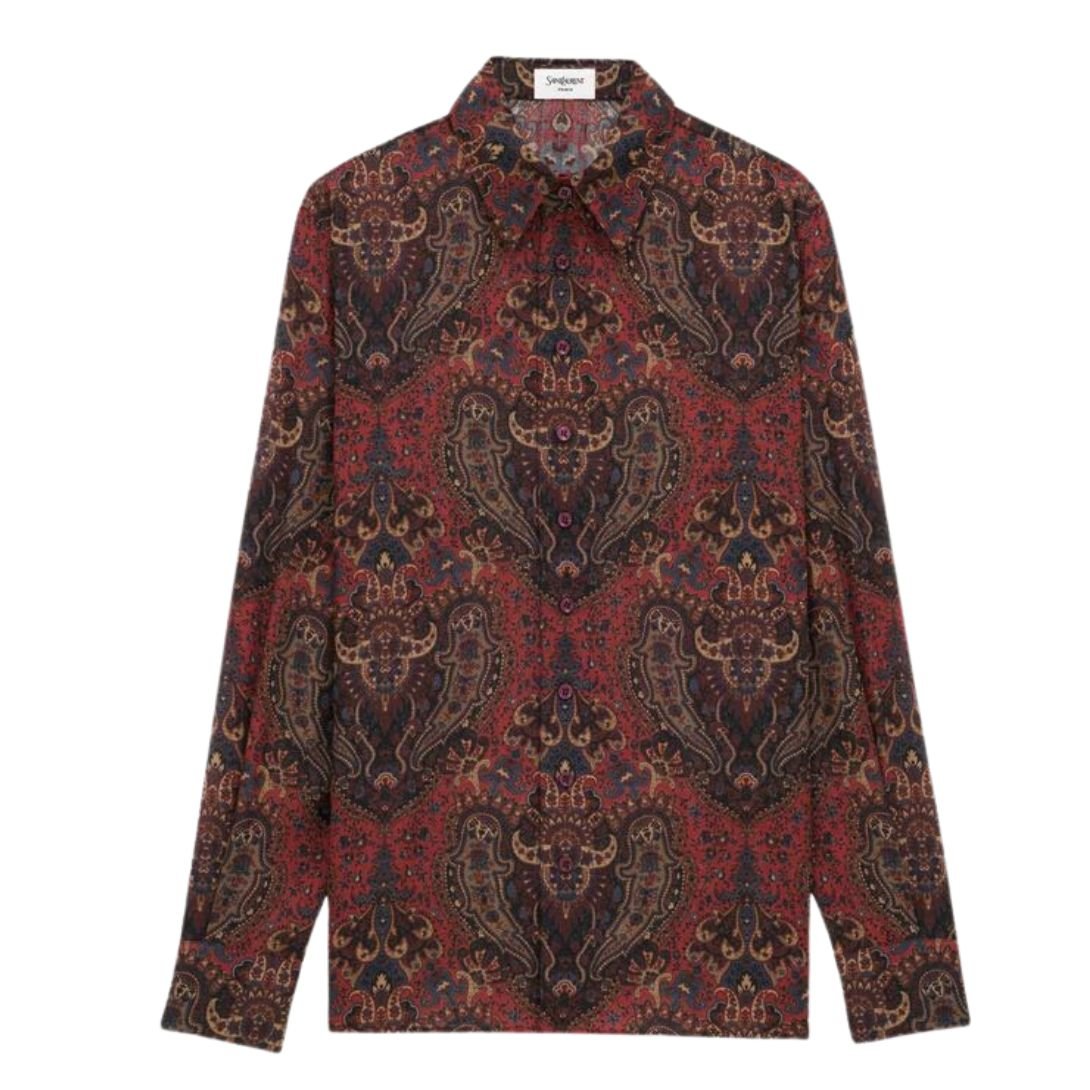 3 SAINT LAURENT SHIRT IN PAISLEY SILK CREPON