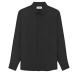 SAINT LAURENT CASSANDRE SHIRT IN MATTE AND SHINY STRIPED SILK
