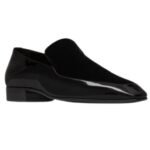 SAINT LAURENT GABRIEL LOAFERS IN PATENT LEATHER AND VELVET