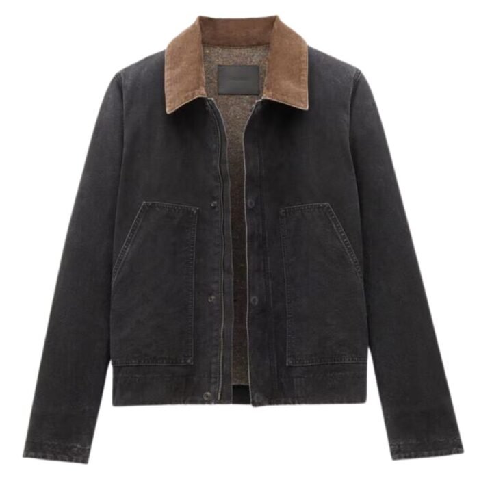 SAINT LAURENT WORK JACKET IN COTTON CANVAS AND CORDUROY