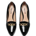 TOM FORD SHINY STAMPED CROCODILE LEATHER WHITNEY PLATFORM PUMP BLACK