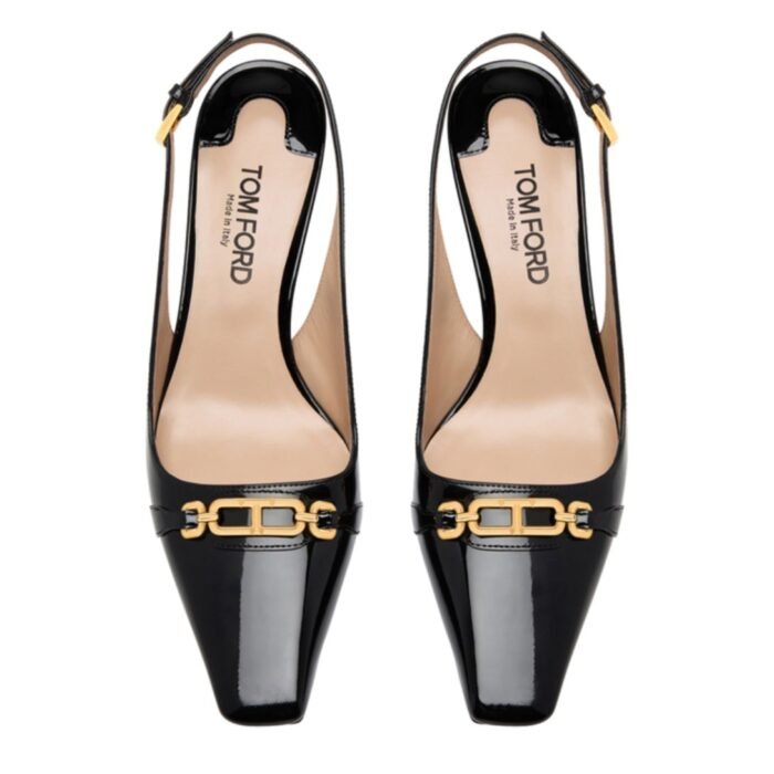 TOM FORD PATENT LEATHER WHITNEY SLINGBACK IVORY