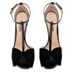 TOM FORD PATENT LEATHER AND VELVET BRIGITTE SANDAL