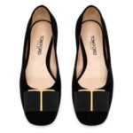 TOM FORD VELVET AND GROS GRAIN AUDREY BALLERINA FLAT