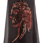 FENDI BURGUNDY ORGANZA EMBROIDERED DRESS