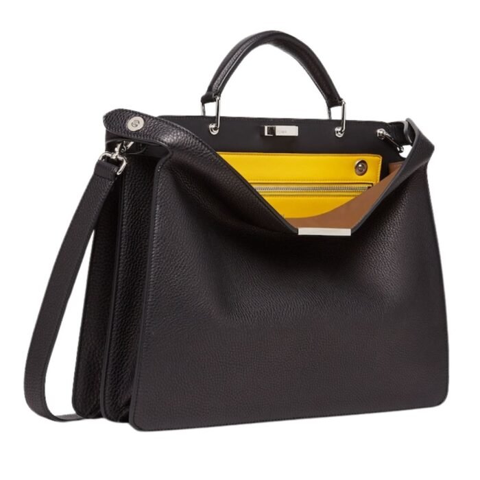 FENDI PEEKABOO ISEEU MEDIUM BLACK LEATHER BAG