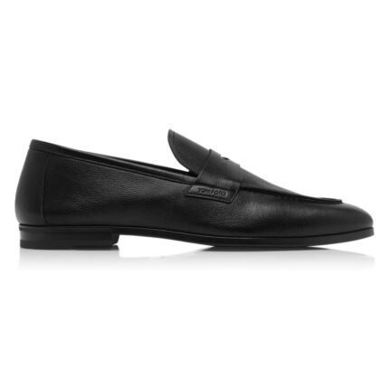 TOM FORD SUPPLE GRAIN SEAN TWISTED BAND LOAFER BLACK