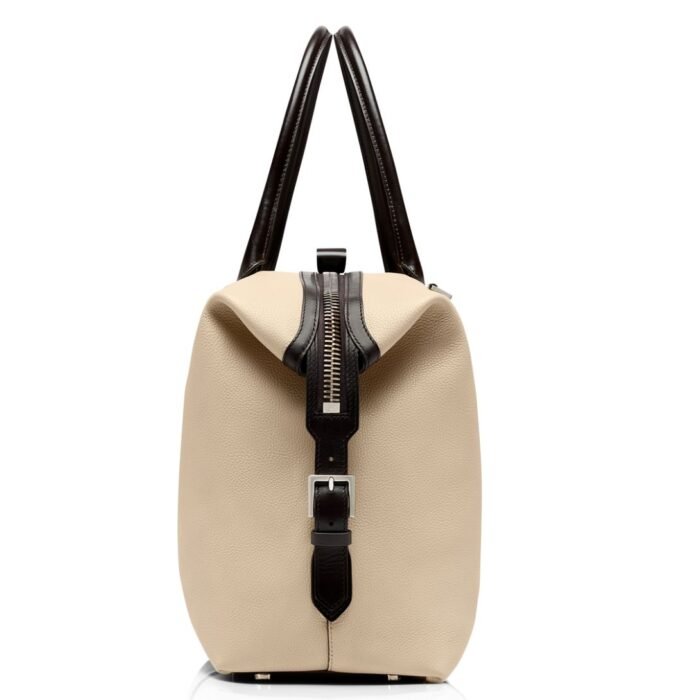 TOM FORD GRAIN LEATHER LEATHER BUCKLEY HOLDALL BROWN