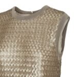 FENDI GOLD-COLORED SEQUIN AND TULLE DRESS