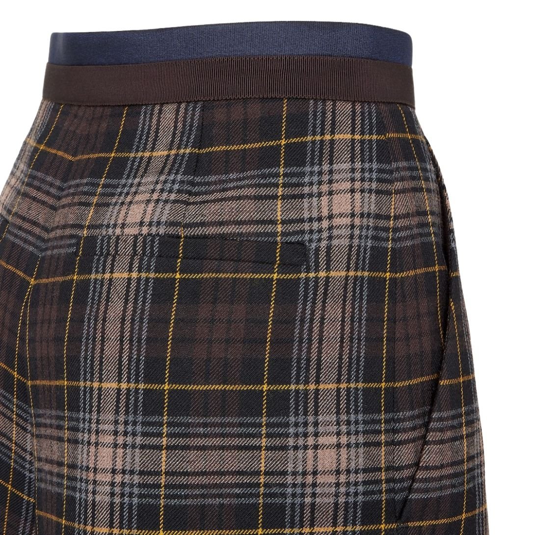 3 FENDI BROWN FENDI TARTAN SHORTS