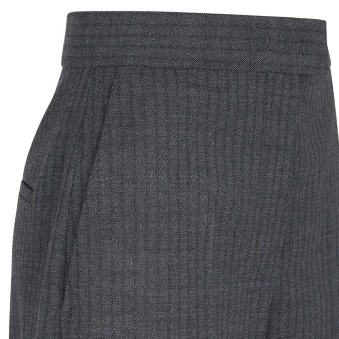 FENDI PANTS GRAY PINSTRIPED WOOL PANTSY