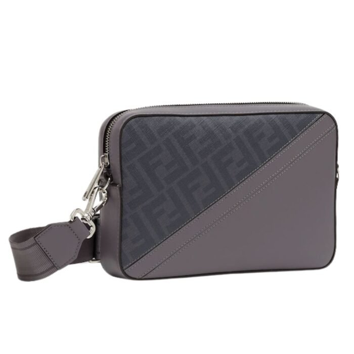 FENDI DIAGONAL CAMERA CASE LEATHER BAG