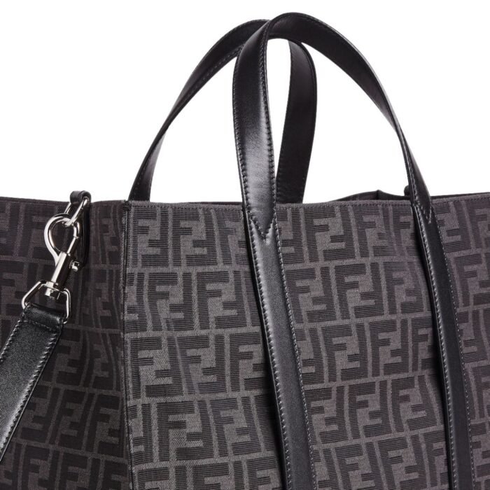 FENDI FF JACQUARD SHOPPER FABRIC BAG