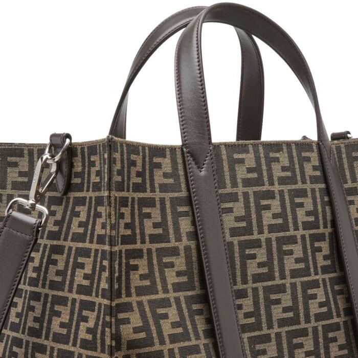 FENDI FF JACQUARD SHOPPER FABRIC BAG