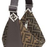 FENDI FF JACQUARD MELON SMALL BROWN BAG