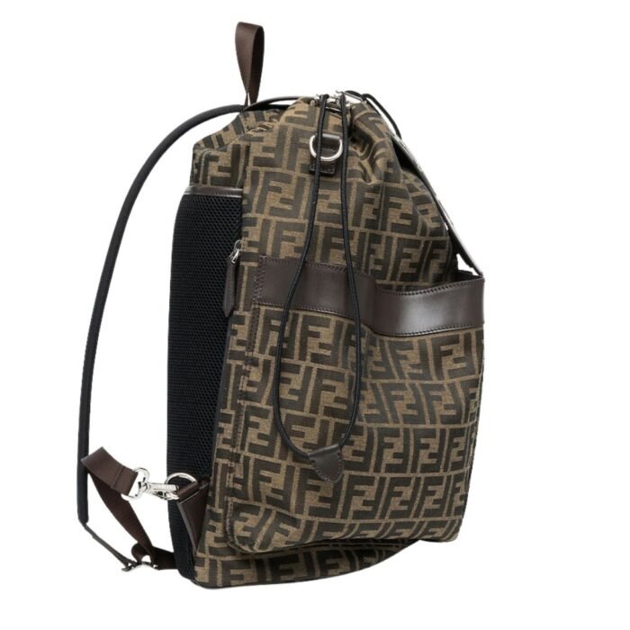 FENDI STRIKE LARGE FF JACQUARD FABRIC BACKPACK