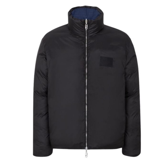 FENDI BLUE FF NYLON PUFFER JACKET