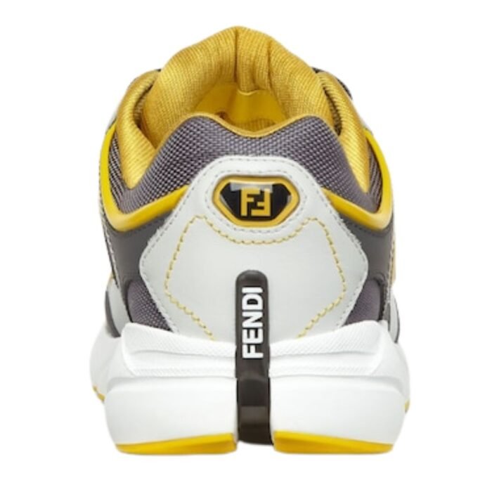 FENDI FORWARD SNEAKERS MESH AND LEATHER LOW-TOPS