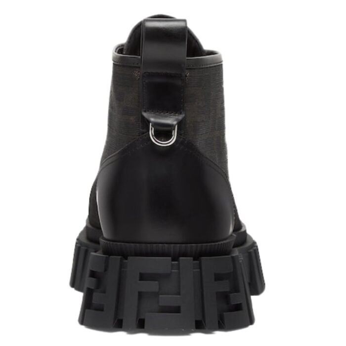 FENDI FORCE BLACK LEATHER BIKER BOOTS