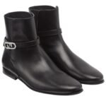 FENDI O'LOCK ANKLE BOOTS BLACK LEATHER