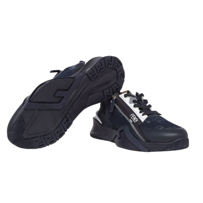 FENDI FLOW SNEAKERS BLUE FABRIC LOW-TOPS
