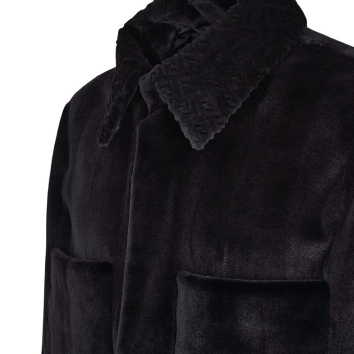 FENDI NAVY BLUE MINK BLOUSON