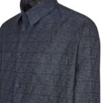 FENDI BLOUSON BLUE FF JACQUARD GO TO JACKET