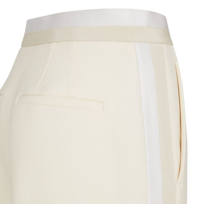 FENDI PANTS WHITE WOOL AND SILK