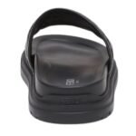FENDI DIAGONAL SLIDES FF JACQUARD AND LEATHER SLIDES