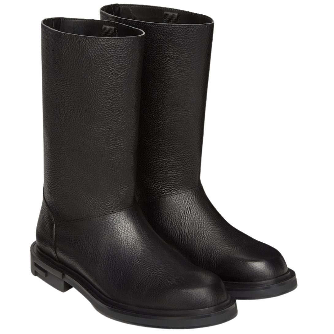 3 FENDI FRAME BLACK LEATHER BOOTS