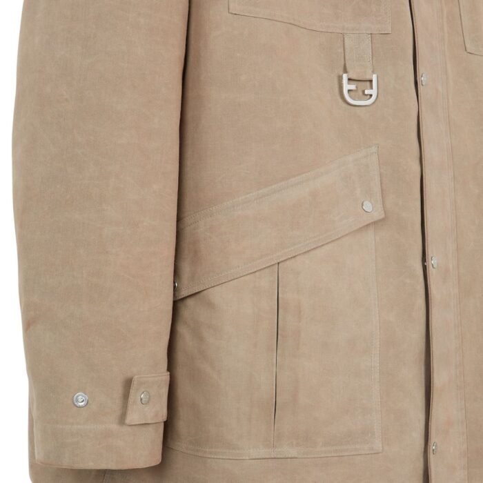 FENDI BEIGE WAXED COTTON BLOUSON
