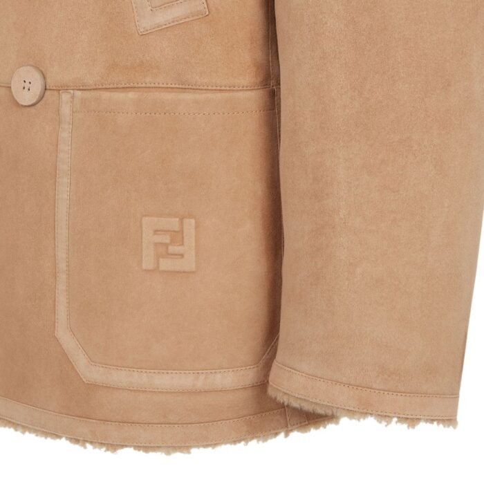FENDI LIGHT BROWN SHEEPSKIN BLOUSON