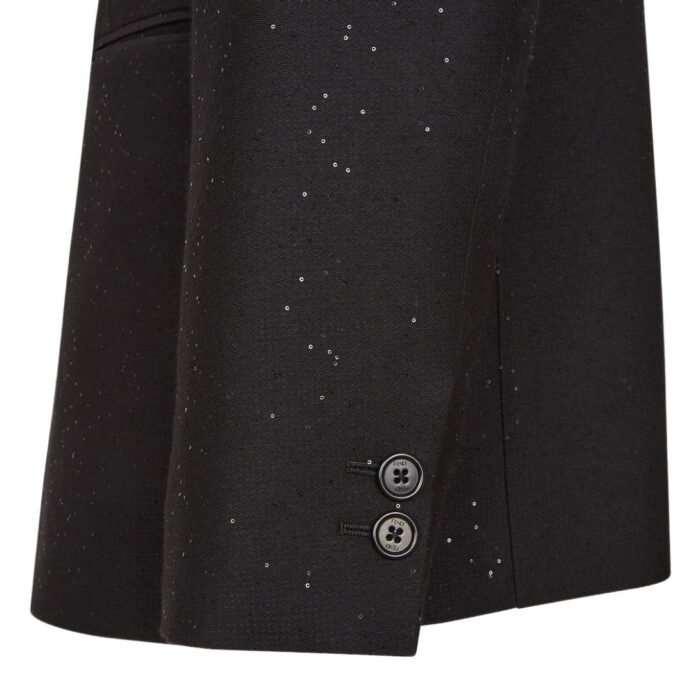 FENDI JACKET BLACK WOOL BLAZER WITH SEQUINS
