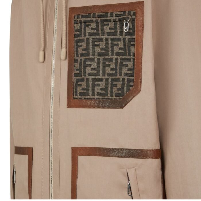 FENDI BLOUSON BEIGE FABRIC PARKA