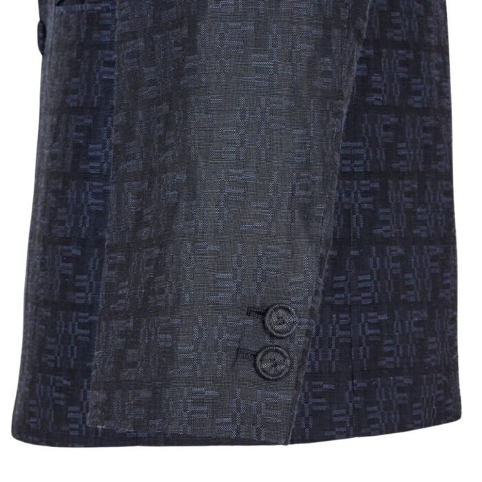 FENDI JACKET BLUE FF LABYRINTH JACQUARD BLAZER