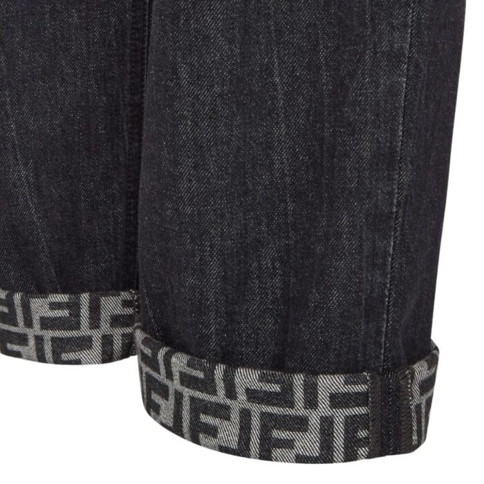 FENDI LONG JEANS BLACK DENIM PANTS