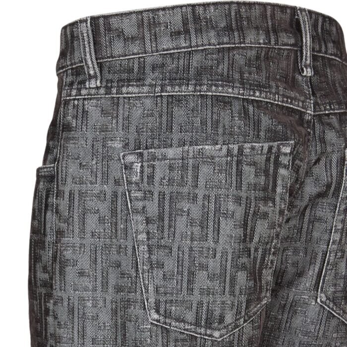 FENDI LONG JEANS GRAY FF JEANS