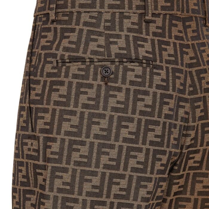 FENDI BERMUDAS FF JACQUARD FABRIC PANTS