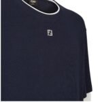 FENDI BLUE COTTON T-SHIRT