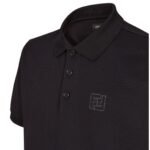 FENDI BLACK COTTON POLO SHIRT