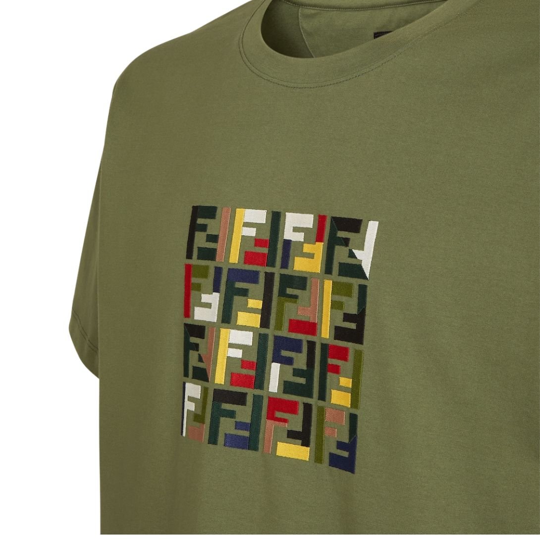 3 FENDI GREEN COTTON T-SHIRT