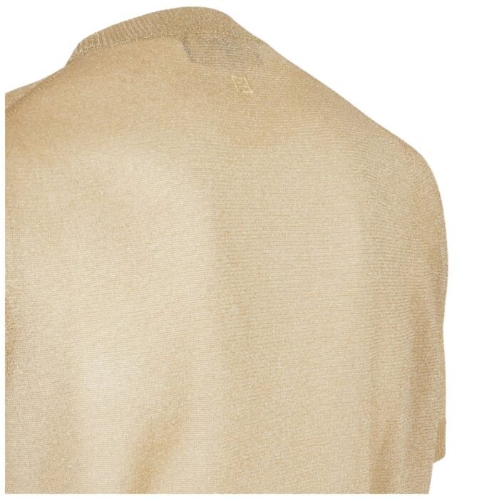 FENDI SWEATER GOLD COLORED METALLIC YARN PULLOVER