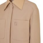 FENDI BEIGE WOOL GRAIN DE POUDRE GO TO JACKET